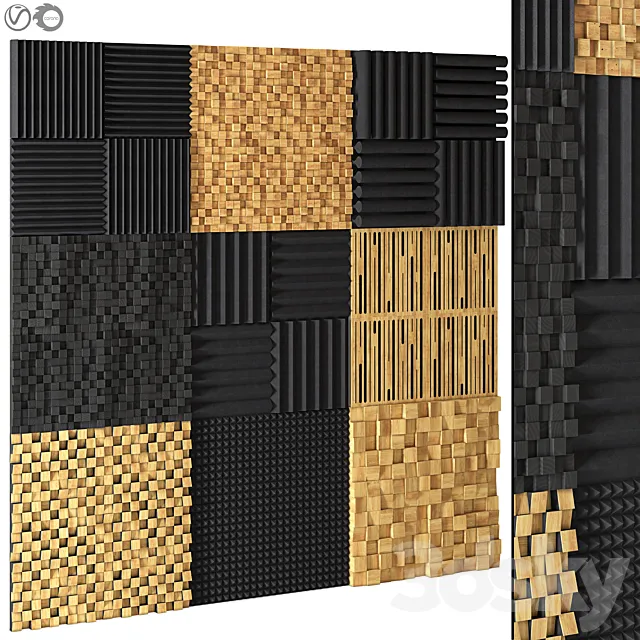 Acoustic Panel Music Studio Collection 3ds Max