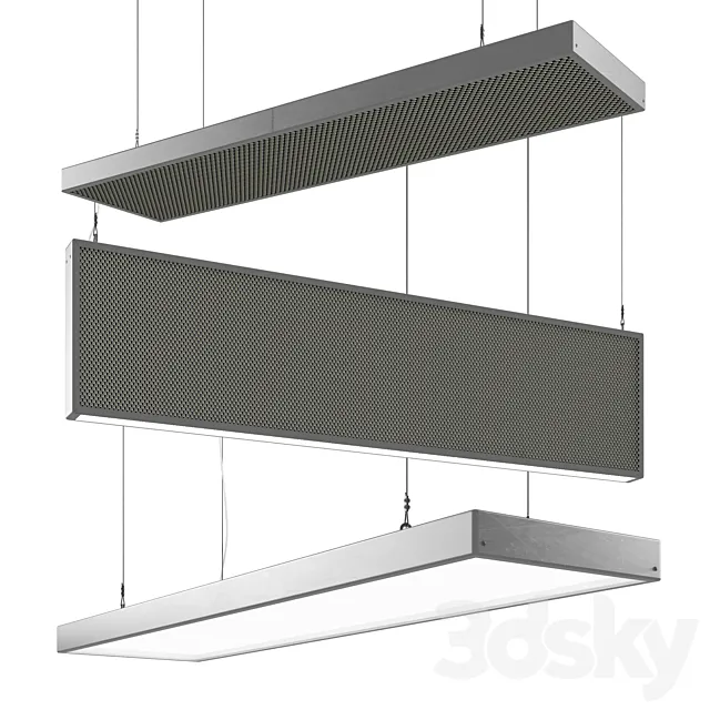 Acoustic panels hanging elements lamps. 3ds Max