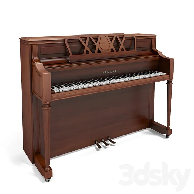 Acoustic piano Yamaha M2 SM 3DS Max Model