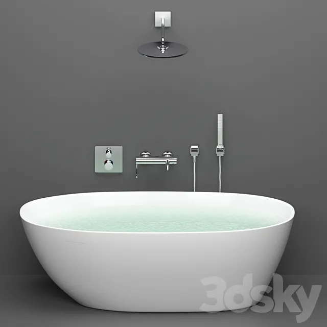 Acrylic bathtub BelBagno BB80-1700 + GROHE 3ds Max