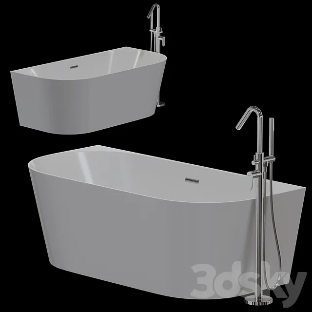 Acrylic bathtub Black&White Swan SB116 3dsMax Model