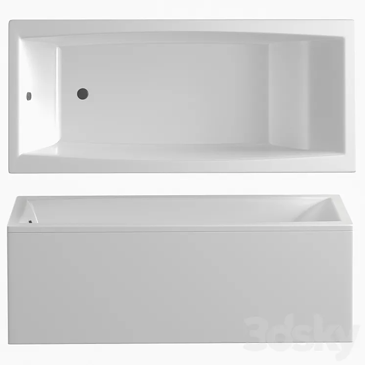 Acrylic bathtub Cersanit Virgo WP-VIRGO*170-W 170×75 ultra white 3DS Max Model