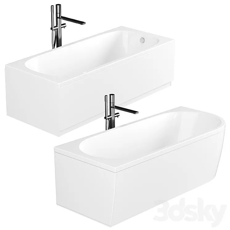 Acrylic bathtub Cezares Plane Solo Mini 160×70 3DS Max
