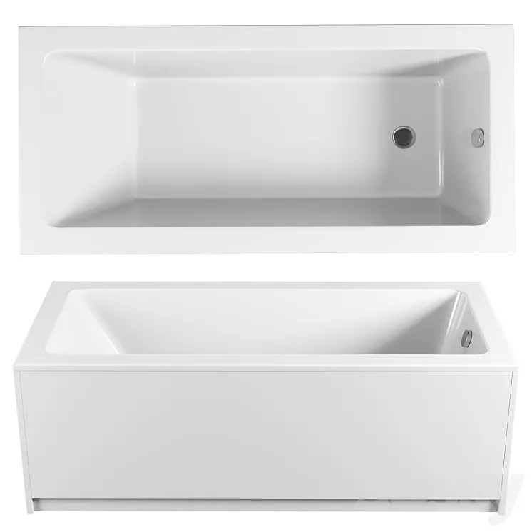 Acrylic bathtub Excellent Wave 180×80 3DS Max