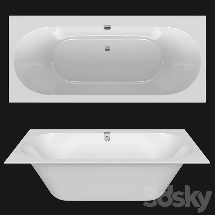 Acrylic bathtub Villeroy & Boch Oberon 2.0 3DS Max Model