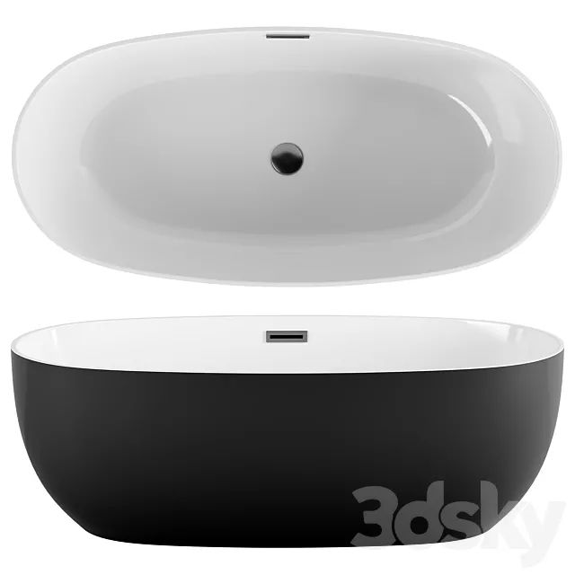 Acrylic bathtub Vincea VBT-405-1700MB black 3ds Max