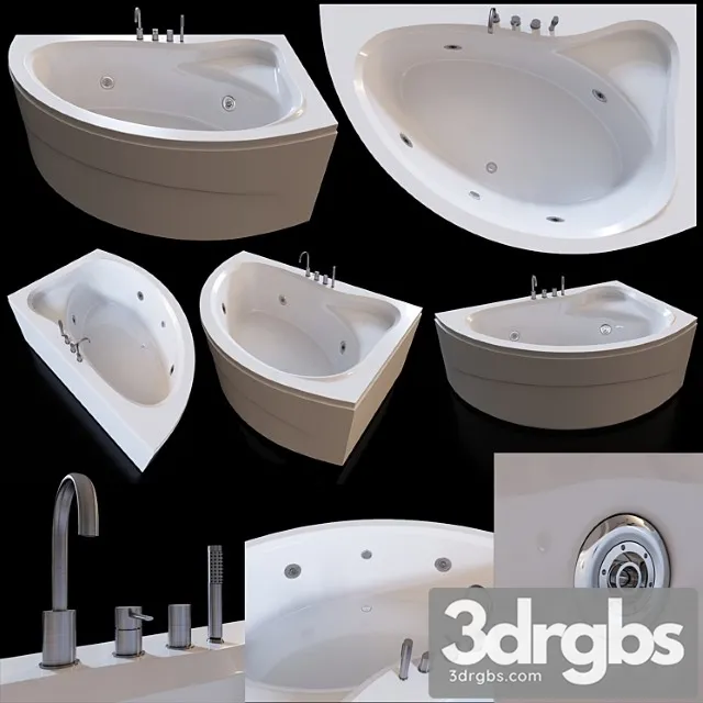 Acrylic Corner Bath Cezares Tebe 150×100 R 3dsmax Download