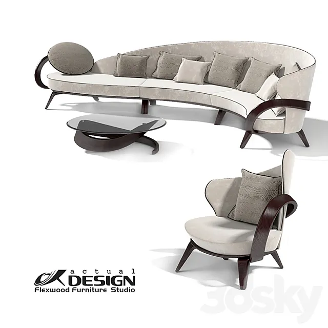 Actual design set of upholstered furniture apriori A 3DS Max Model