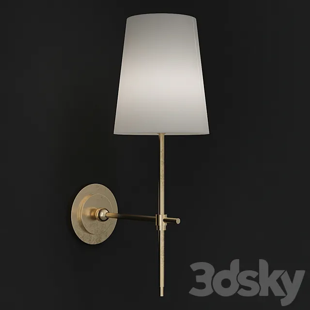 Adams Wall Sconce with Linen Shade 3DSMax File