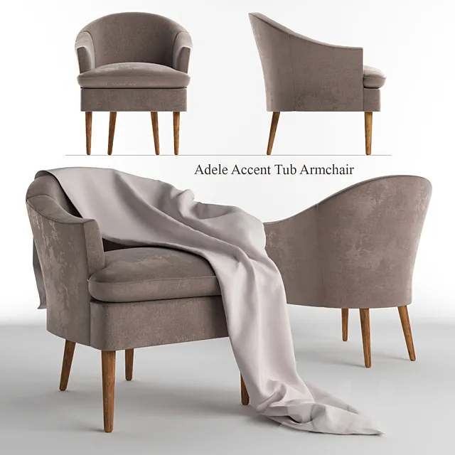 Adele Accent Tub Armchair 3ds Max