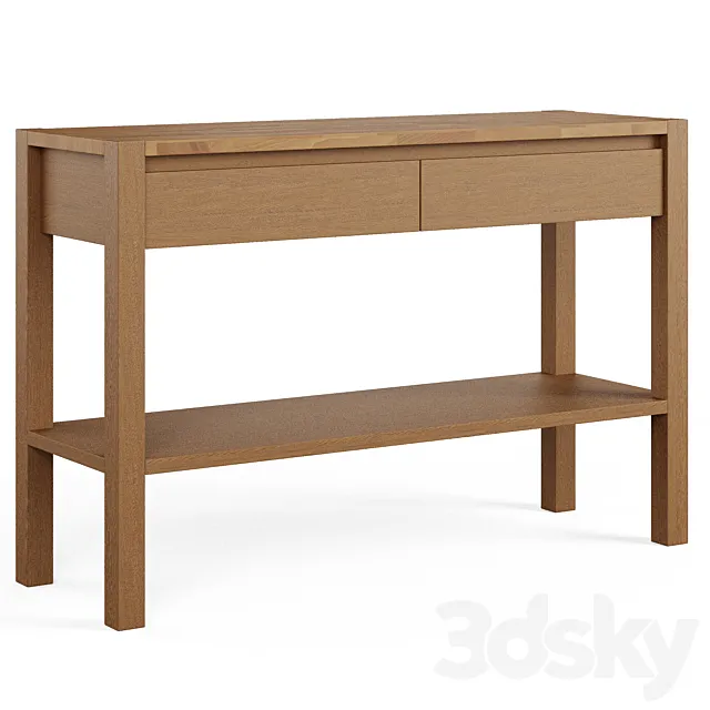 Adelita Oak Console Table with 2 Drawers 3ds Max