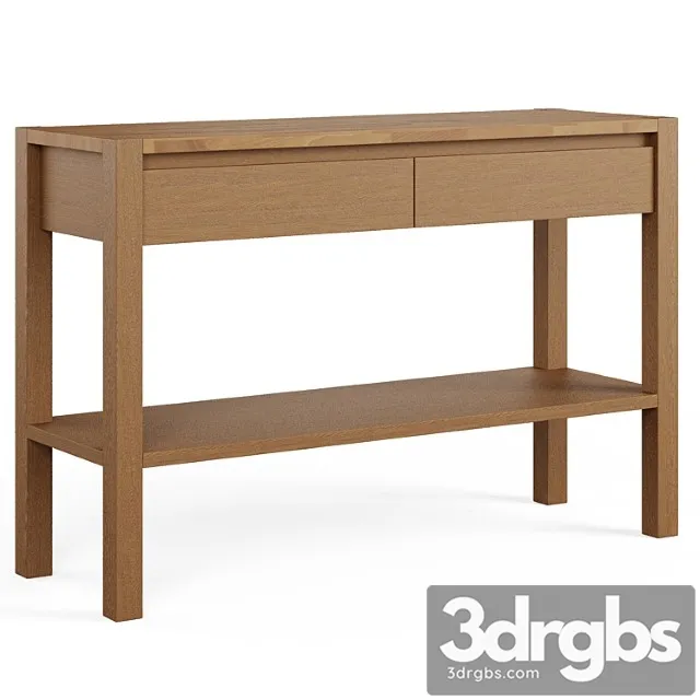Adelita oak console table with 2 drawers
