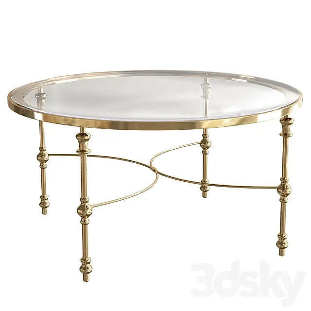 Aden Oval Gold Iron Coffee Table 3DS Max Model