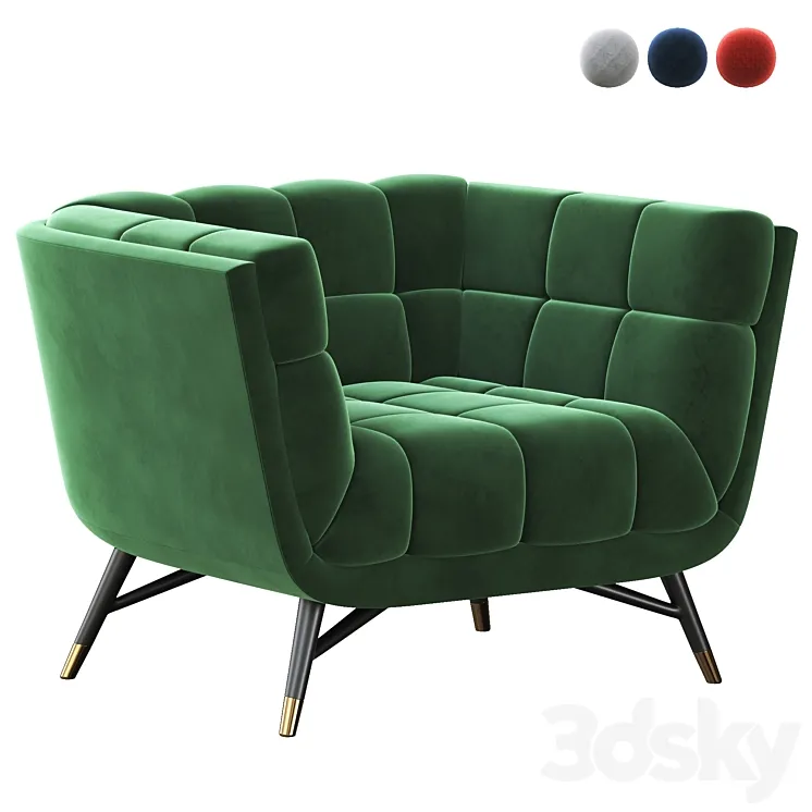 Adept Performance Velvet Armchair 3DS Max