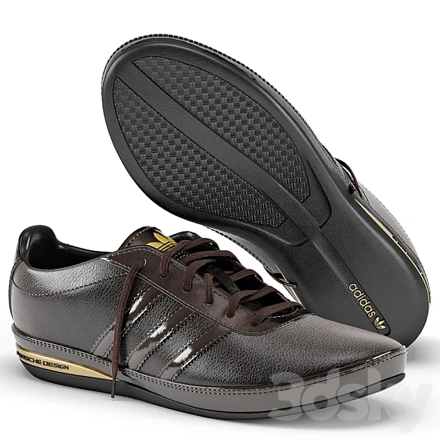 Adidas Porsche Design S3 Leather Brown 3DS Max Model