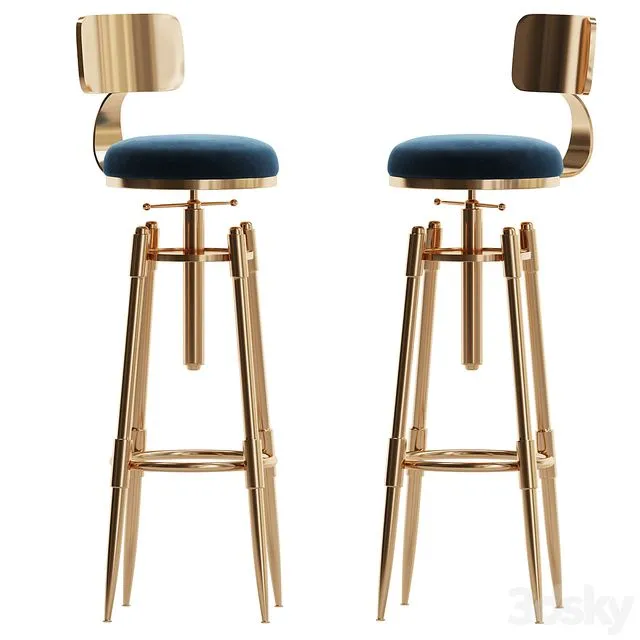 Adjustable Counter Height Bar Stools 3dsMax Model