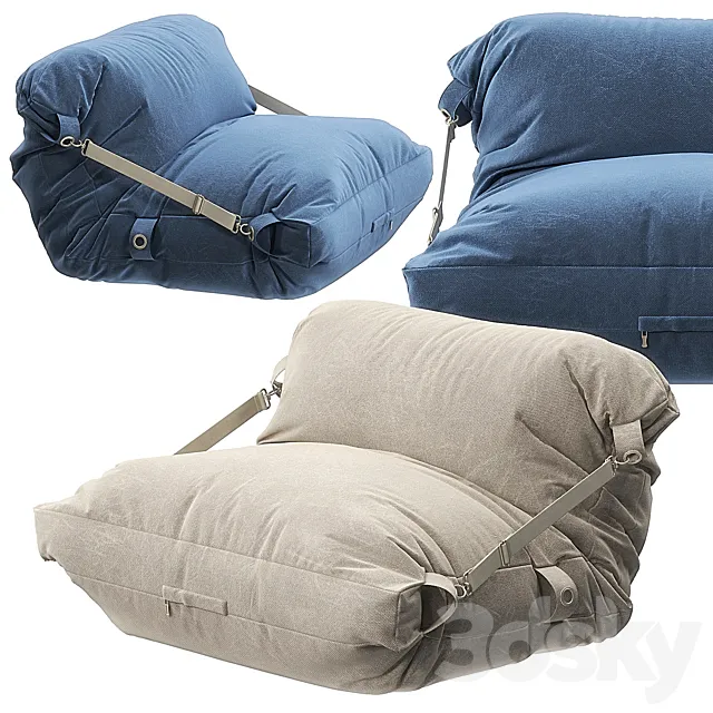 Adjustable Gray Bean Bag Chair bu Crate & Barrel kids 3ds Max