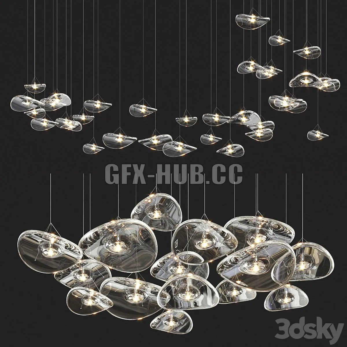 Adjustable Terzani Manta Light Collection 3dsMax Model