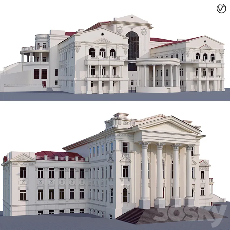 Administrative city building 3DS Max