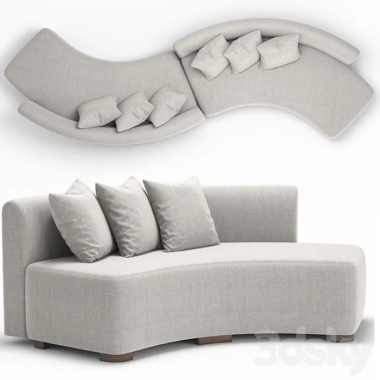 Adriana Hoyos Galapagos Curved Sofa 300 3DS Max