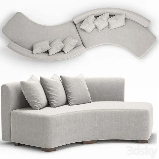 Adriana Hoyos Galapagos Curved Sofa 300 3dsMax Model