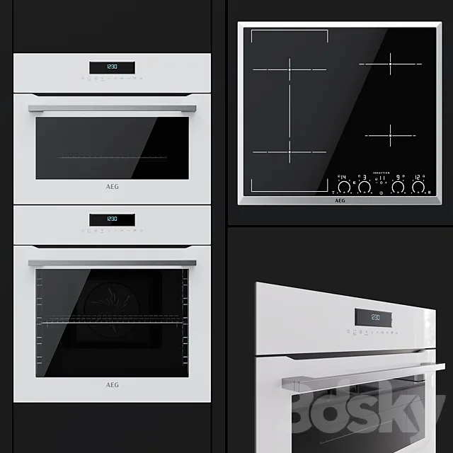 AEG – an oven BCR742350W. a compact oven KMR761000W and a hob IKK64545XB 3DSMax File