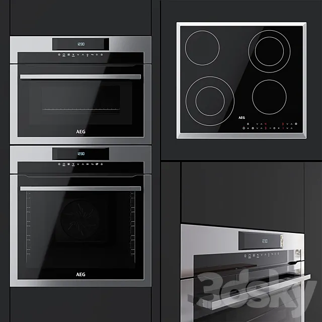 AEG – an oven BPM742320M. a compact oven KMM761000M and a hob HK563402XB 3DSMax File