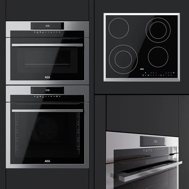 AEG – an oven BPM742320M a compact oven KMM761000M and a hob HK563402XB 3dsMax Model