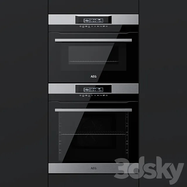 AEG – an oven BPR742320M and a compact oven KMR761000M 3DS Max Model