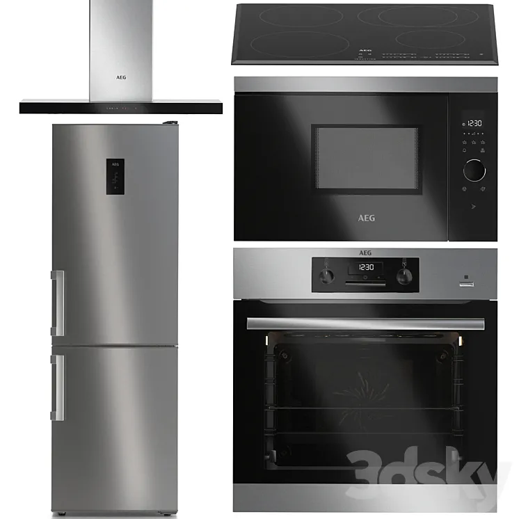 AEG kitchen appliances set 2 3DS Max