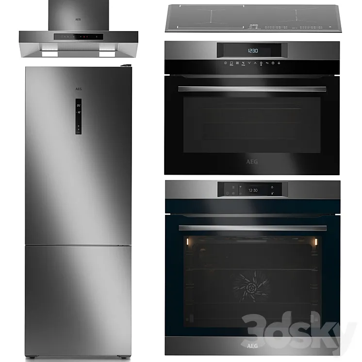 AEG kitchen appliances set 3DS Max