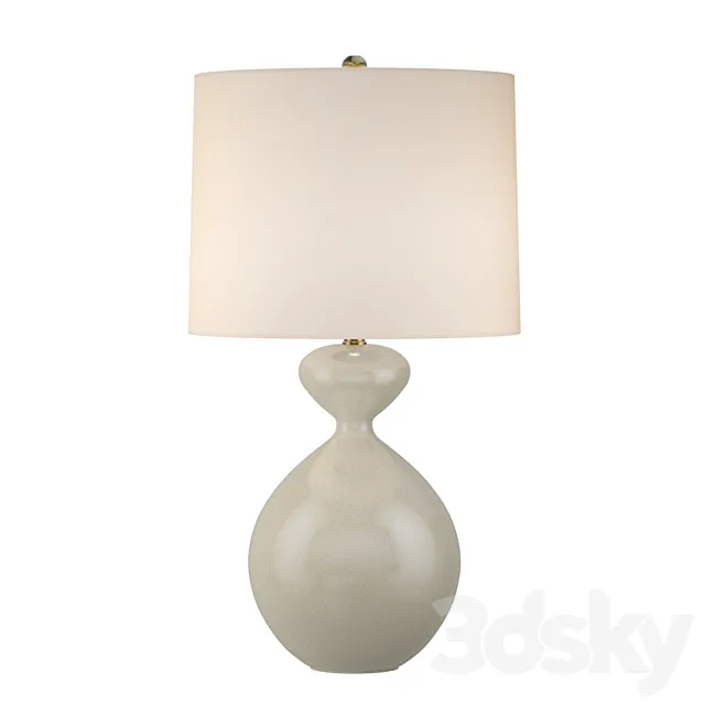 Aerin Modern Gannet Table Lamp In Bone Craquelure With Linen Shade 3ds Max