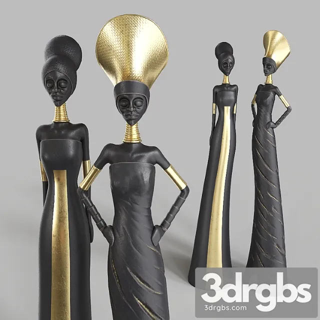 African girls statuette 3dsmax Download