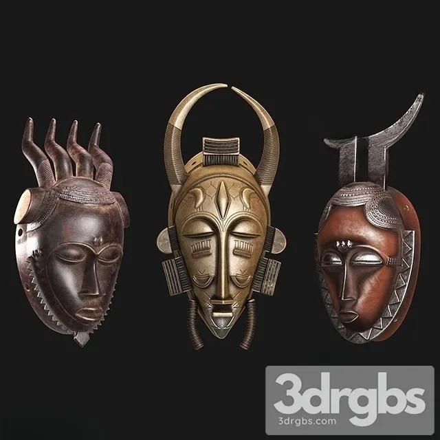 African masks of Baule 3dsmax Download