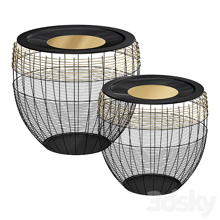 African Wicker Drums 3DS Max