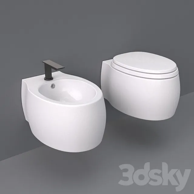 Agape Pear 2 WC and bidet wall-mounted 3ds Max