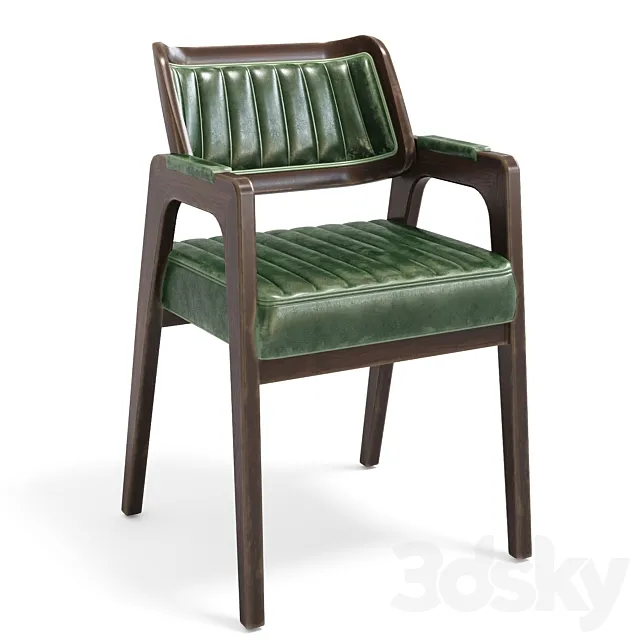 Aged chair Leta Notre Wicker with rattan back 3ds Max