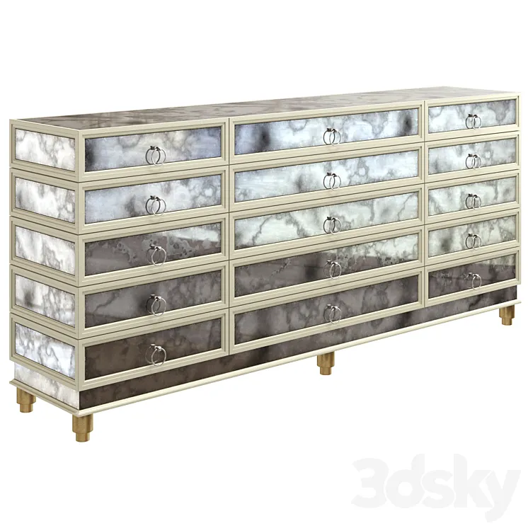 Aged Mirrored Dresser Iris by Rooma Design 3DS Max Model