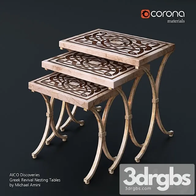 Aico Discoveries Greek Revival Nesting Tables By Michael Amini 3dsmax Download