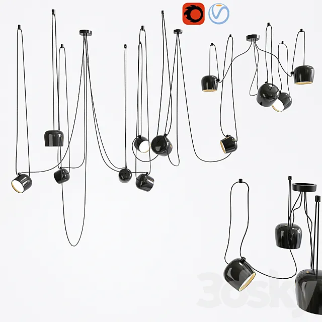 Aim pointed lighting set 3DS Max Model