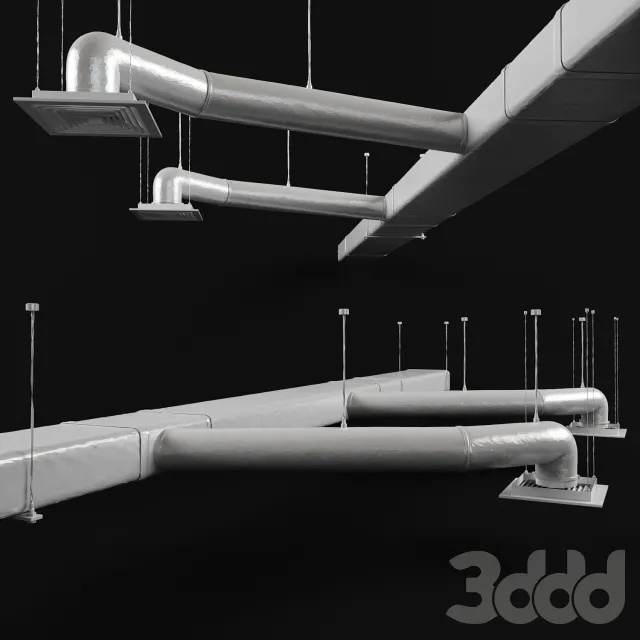 Airbox with rectangular diffusers 3dsMax Model