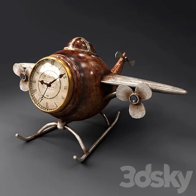 Aircraft clock 3ds Max