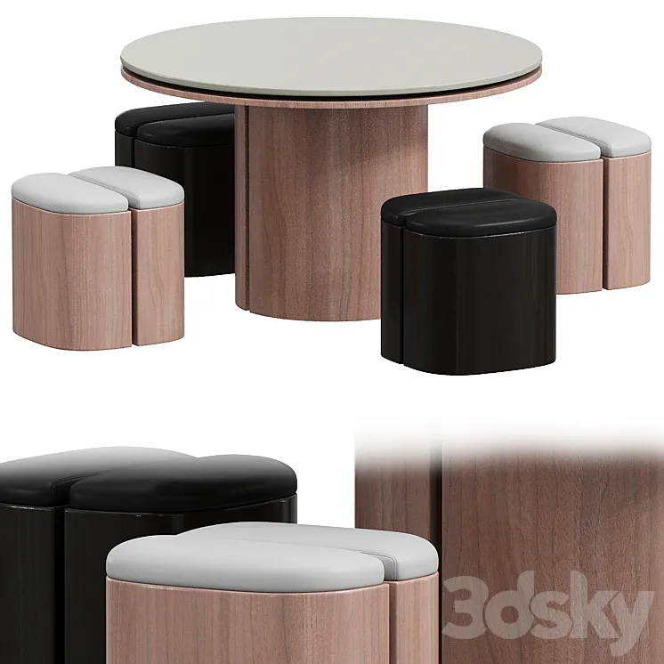 Aire Stool with Table 3DS Max Model
