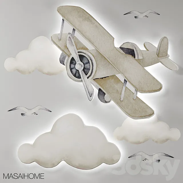 “Airplane and cloud” OM 3DS Max Model