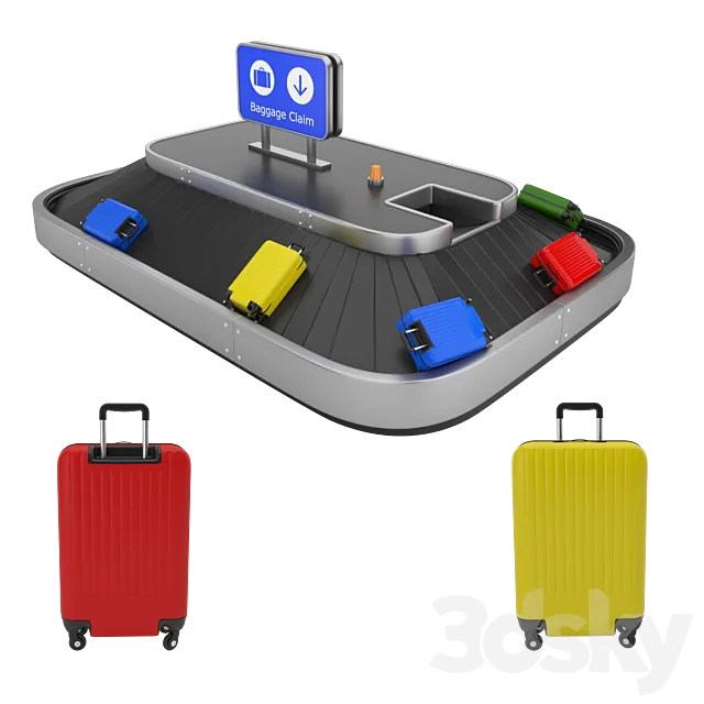 Airport baggage claim 3ds Max