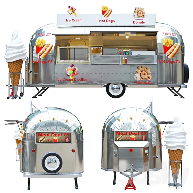 Airstream food truck 3ds Max