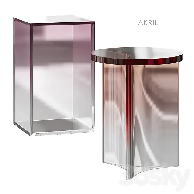 Akrili side table La Redoute 3DS Max Model