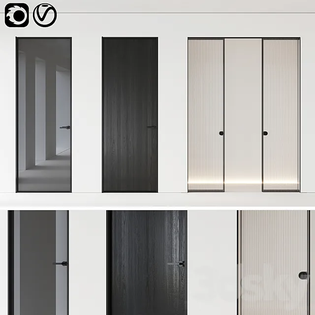 Aladin Swing Mono and Pocket door by Glas Italia Set 01 3DS Max Model