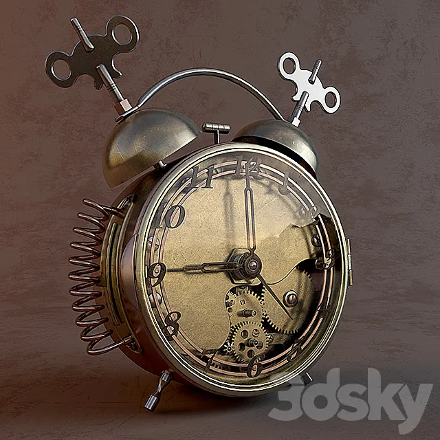 Alarm Clock Steampunk 3DS Max Model