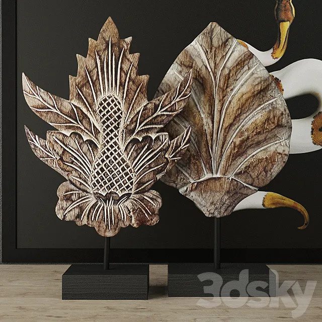 Albesia Wood Carved Decoration 3ds Max